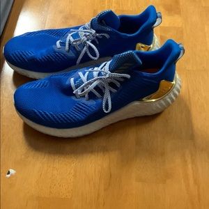 Blue adidas alpha bounce training shoes